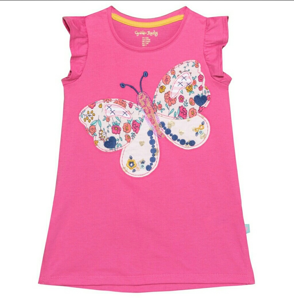 Patchwork Butterfly Flutter Sleeve T-Shirt